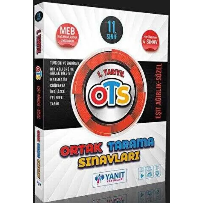 Yanıt Yayınları 11. Sınıf 1. Yarıyıl Ortak Tarama Sınavları Eşit Ağırlık Sözel
