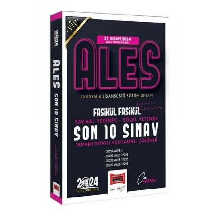 Yargı Yayınevi 2024 ALES Son 10 Sınav Fasikül Fasikül Çıkmış Sorular 21 Nisan 2024 Sınavı Dahil