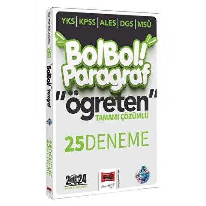 Yargı Yayınevi 2024 KPSS ALES DGS YKS MSÜ Bol Bol Öğreten Paragraf Tamamı Çözümlü 25 Deneme