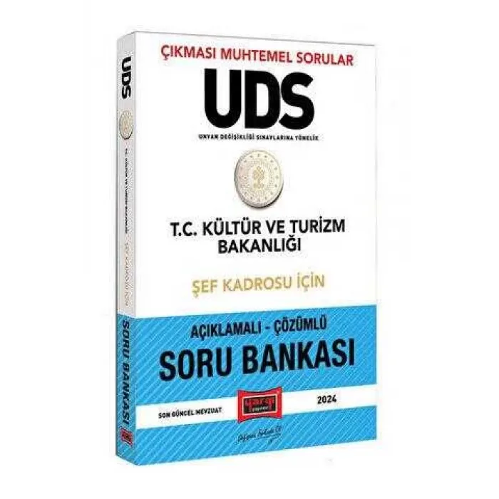 Yargı Yayınevi 2024 UDS T.C Kültür ve Turizm Bakanlığı Şef Kadrosu İçin Açıklamalı Çözümlü Soru Bankası