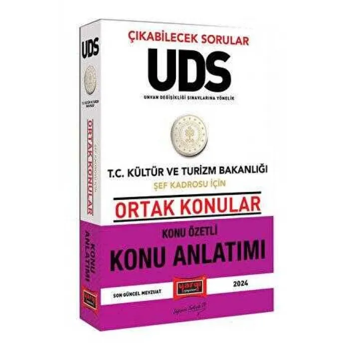 Yargı Yayınevi 2024 UDS T.C Kültür ve Turizm Bakanlığı Şef Kadrosu İçin Ortak Konular Konu Özetli Konu Anlatımı