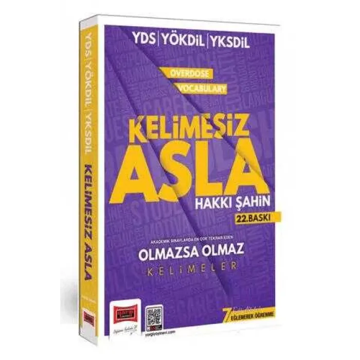Yargı Yayınevi 2024 YDS YÖKDİL YKSDİL Overdose Vocabulary Kelimesiz Asla