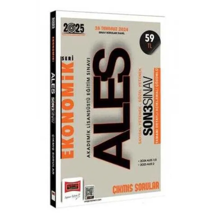 Yargı Yayınevi 2025 ALES Vip Ekonomik Seri Sayısal-Sözel Yetenek Son 3 Sınav Çıkmış Sorular 28 Temmuz 2024 Sınav Soruları Dahil