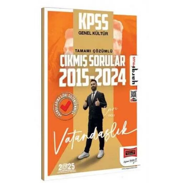 Yargı Yayınevi 2025 KPSS Genel Kültür 2015-2024 Vatandaşlık Konularına Göre Düzenlenmiş Tamamı Çözümlü Çıkmış Sorular