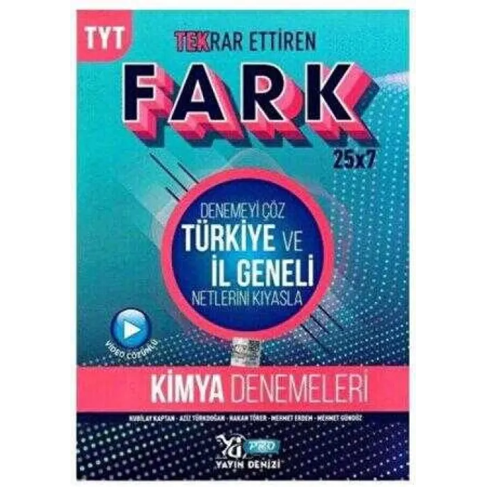 Yayın Denizi Yayınları TYT Kimya Fark 25x7 Tekrar Ettiren Denemeleri