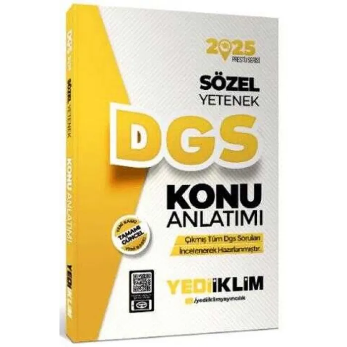Yediiklim Yayınları 2025 DGS Sözel Yetenek Konu Anlatımı
