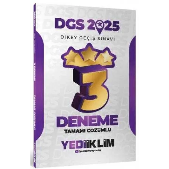 Yediiklim Yayınları 2025 DGS Tamamı Çözümlü 3 Yıldız Deneme