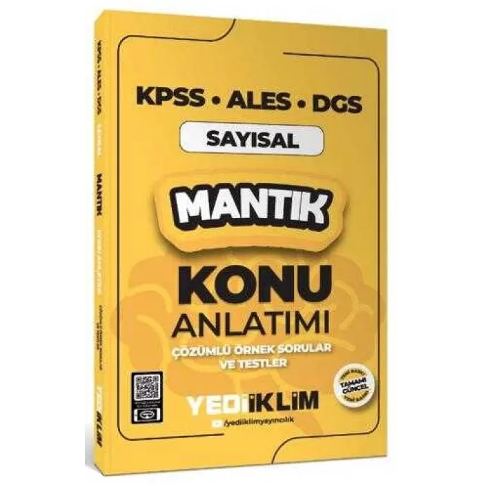Yediiklim Yayınları 2025 KPSS ALES DGS Sayısal Mantık Konu Anlatımı