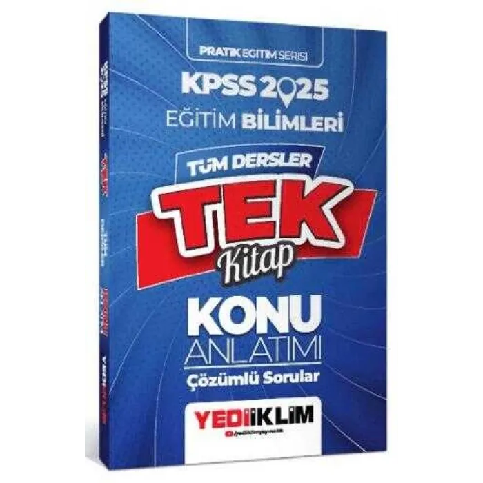 Yediiklim Yayınları 2025 KPSS Pratik Eğitim Serisi Tüm Dersler Eğitim Bilimleri Tek Kitap Konu Anlatımı Soru İlaveli