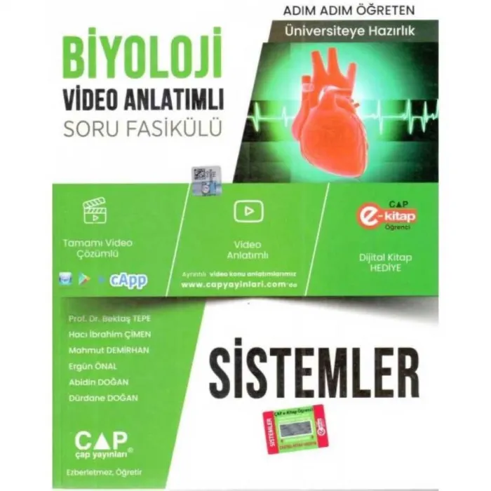 YKS TYT AYT Üniversite Hazırlık Biyoloji Sistemler Video Anlatımlı Soru Fasikülü Video Çözümlü