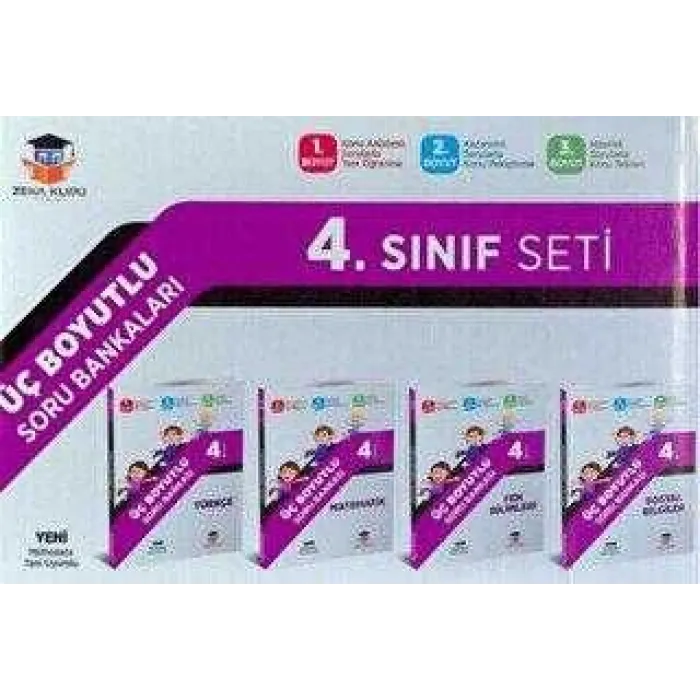 Zeka Küpü Yayınları 4. Sınıf Tüm Dersler Üç Boyutlu Soru Bankası Seti