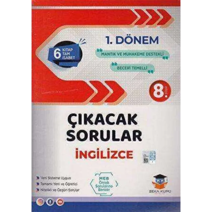 Zeka Küpü Yayınları 8. Sınıf LGS 1. Dönem İngilizce Çıkacak Sorular