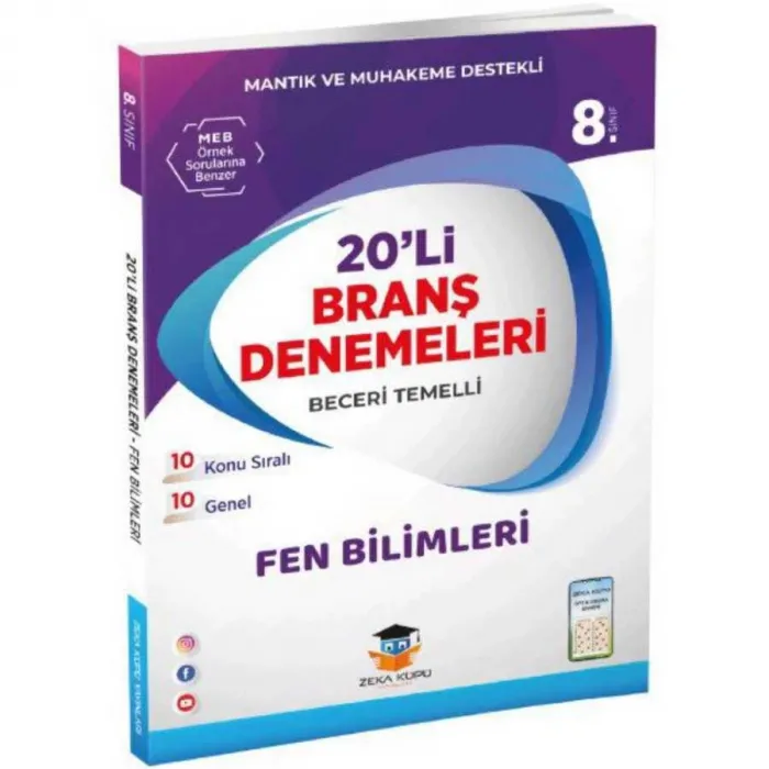 Zeka Küpü Yayınları 8. Sınıf LGS Fen Bilimleri 20 Deneme