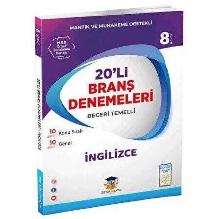 Zeka Küpü Yayınları 8. Sınıf LGS İngilizce 20 Deneme
