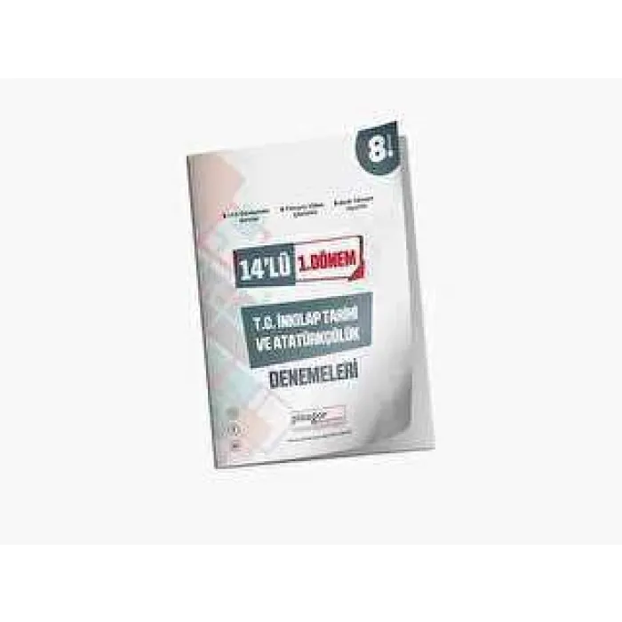 Zeka Küpü Yayınları Pisagor 8. Sınıf 4` lü 1. Dönem TC. İnkılap Tarihi ve Atatürkçülük Denemeleri