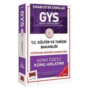 2024 GYS Kültür ve Turizm Bakanlığı Kütüphane Müdürü Kadrosu İçin Konu Anlatımı ve Sorular