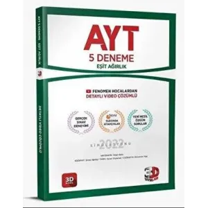 3D Yayınları AYT 5`li Eşit Ağırlık Deneme