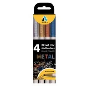 Adel Markör Kalem Prime Ink Multisurface 4lü Metalik Renk 2201000104000