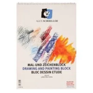 Alex Schoeller Dokulu Resim Defteri 25x35 Cm Sipralli 165 Gr 15 Yaprak Alx-017/100 165.25