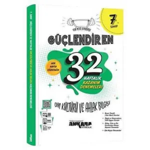 Ankara Yayıncılık 7. Sınıf Güçlendiren 32 Haftalık Din Kültürü ve Ahlak Bilgisi Kazanım Denemeleri