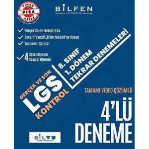 Bilfen Yayıncılık LGS 8. Sınıf 1. Dönem 4`lü Tekrar Denemeleri