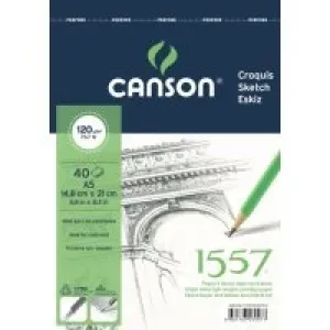 Canson 1557 Resim Ve Çizim Blok A5 120 Gr 40 Yp.üsten Spiralli  Fcns12040a5us