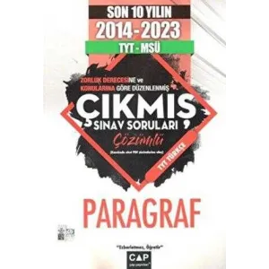 Çap Yayınları TYT MSÜ Paragraf Son 10 Yıl Çıkmış Sorular