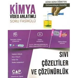 Çap Yayınları Üniversiteye Hazırlık Kimya Sıvı Çözeltiler ve Çözüürlük Konu Anlatımlı Soru Fasikülü