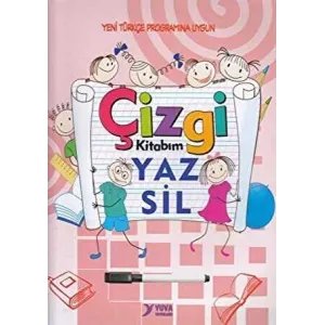 Çizgi Kitabım Yaz Sil Mavi - Pembe renk seçeneği ile