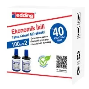 Edding Tahta Kalemi Mürekkebi Bt-100 2li Mavi
