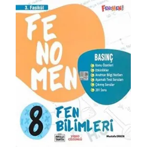 Fenomen Kitap Fenomen 8. Sınıf Fen Bilimleri Soru Bankası 3. Fasikül Basınç