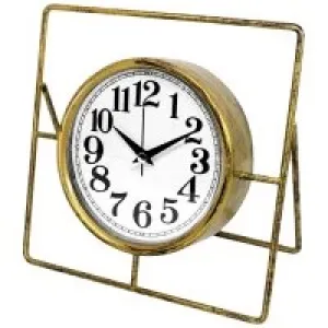 Galaxy Masa Saati Ayp-837-ak Metal Dikdörtgen Yuvarlak Gold