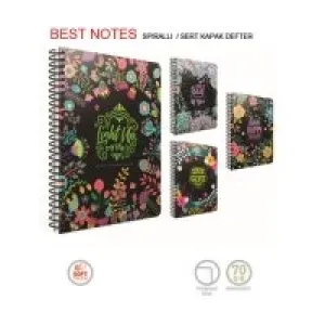 Gıpta Best Notes 17x24 Spiralli Sert Kapak Defter 120 Yaprak Kareli 5084
