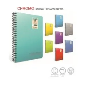 Gıpta Chromo A4 Spiralli Pp Kapak Defter 60 Yaprak Düz 2064