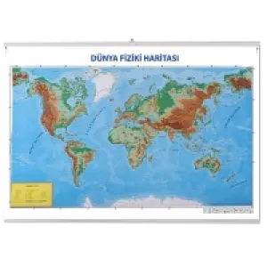 Gülpaş 70x100 Dünya Haritası Siyasi &amp; Fiziki 998