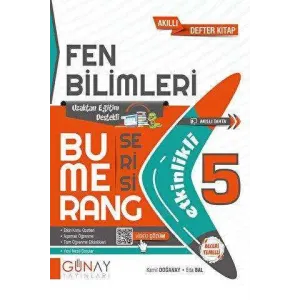 Günay Yayınları 5. Sınıf Fen Bilimleri Bumerang Serisi Etkinlikli Akıllı Defter Kitap
