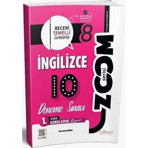 Günay Yayınları 8. Sınıf İngilizce 1. Dönem 10 lu Zoom Serisi Deneme Sınavı