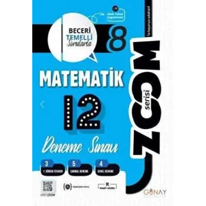 Günay Yayınları 8. Sınıf Matematik Zoom Serisi 12 li Branş Denemeler