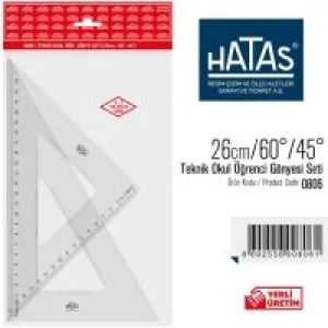 Hatas Gönye 26/60-45 Teknik Öğrenci Seti 0806