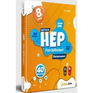 Hiper Zeka Yayınları 8. Sınıf Haftalık Hep Fen Bilimleri 40 Deneme