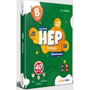 Hiper Zeka Yayınları 8. Sınıf Haftalık Hep Türkçe 40 Deneme