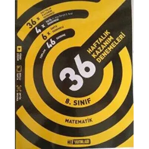Hız Yayınları 8. Sınıf Matematik 36 Haftalık Kazanım Denemeleri
