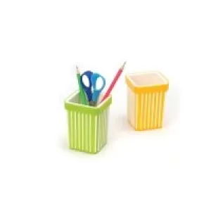 İnox 00886 Ofis Renkli Plastik  Kalemlik -kare