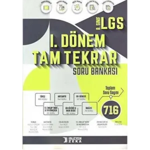 İşleyen Zeka Yayınları İşleyen Zeka 8. Sınıf LGS 1. Dönem Tam Tekrar Soru Bankası