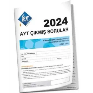 KR Akademi Yayınları 2024 AYT Çıkmış Sorular Tıpkı Basım Kitapçığı