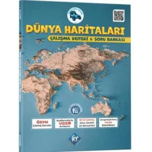 KR Akademi Yayınları Coğrafyanın Kodları Dünya Haritaları Çalışma Defteri ve Soru Bankası