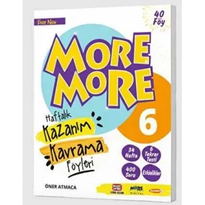 Kurmay Yayınları 6. Sınıf More and More English Haftalık Kazanım Kavrama Föyleri 40 Föy