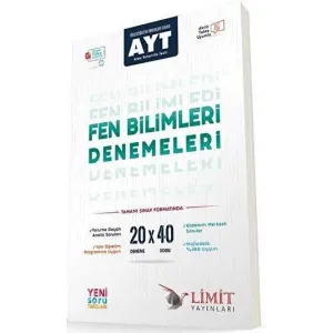 Limit Yayınları AYT Fen Bilimleri 20x40 Video Çözümlü Denemeleri