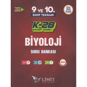 Limit Yayınları TYT 9. ve 10. Sınıf Tekrarı Biyoloji K-28 Maarif Model Soru Bankası