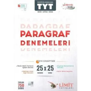 Limit Yayınları TYT MSÜ KPSS DGS Paragraf 25 X 25 Denemeleri